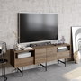 Hanah Home Soporte de TV Derin - Nogal y Negro